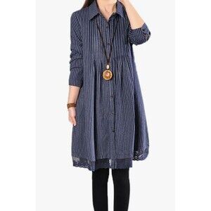 Buykud Womens Cotton Shirt Dress Size M